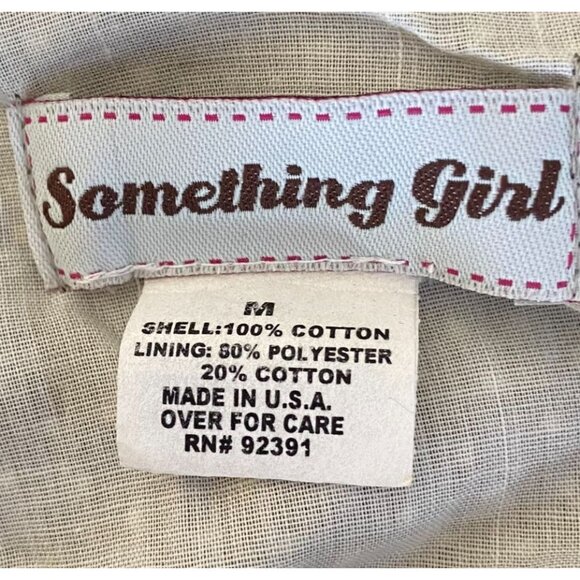 Something Girl Women's Mini Dress Brown w/ White Polka Dots Med Made in USA - Picture 3 of 4